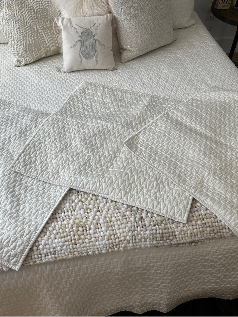 West Elm Ivory/Cream Quilted European Shams perfect condition